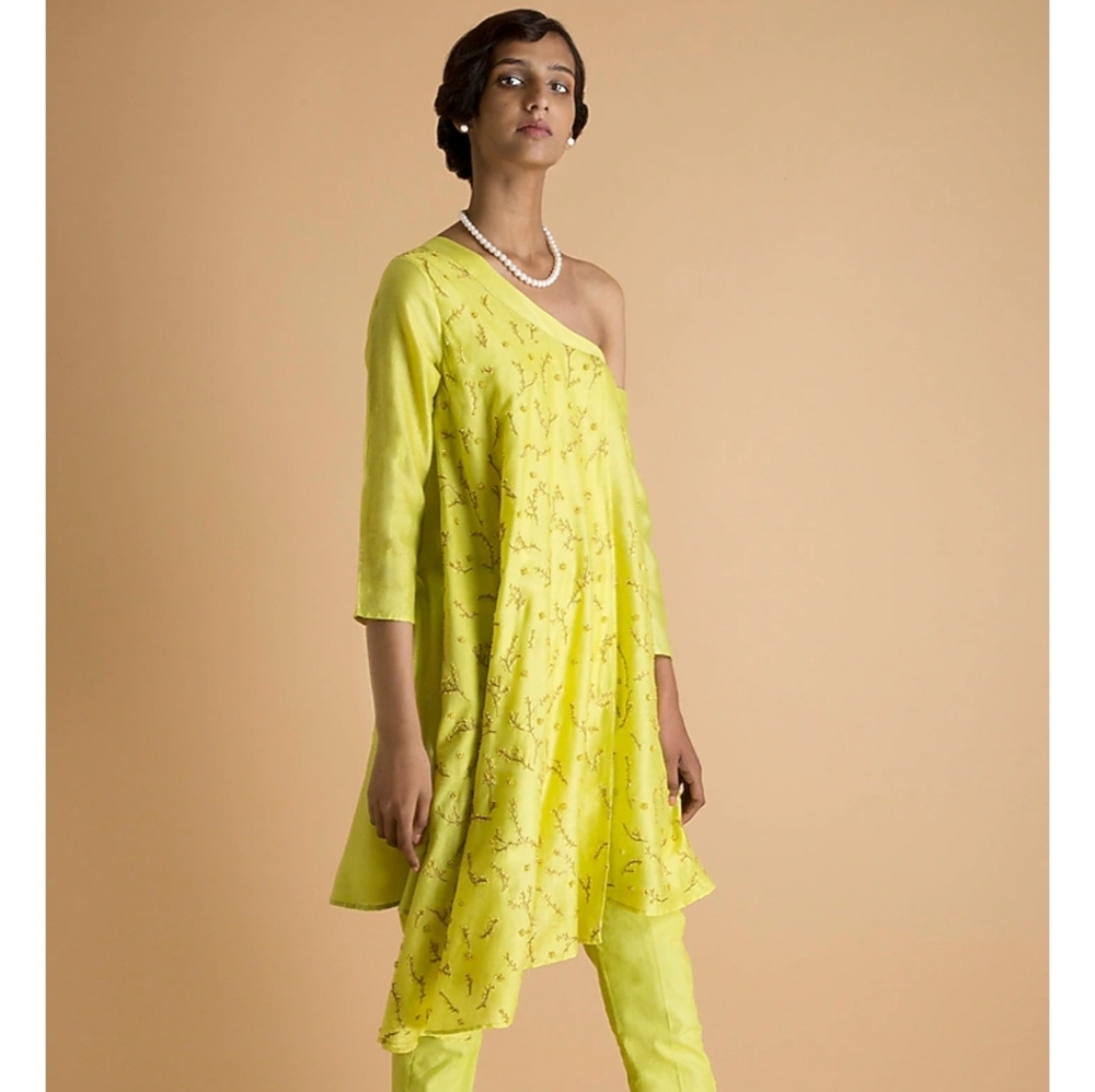 Saksham & Neharick asymmetrical cotton kurta Set size small. Gorgeous!